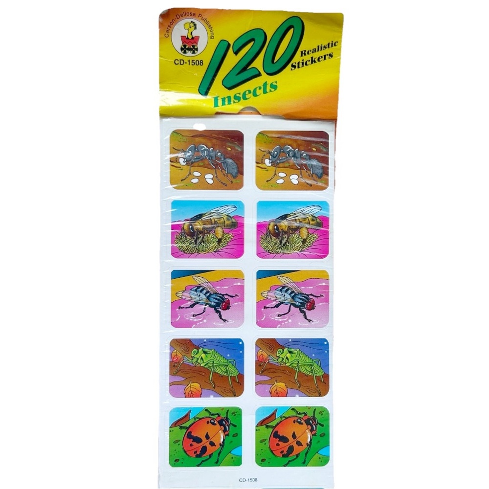 Vintage Carson Dellosa Insect Bug Stickers 120 Science School Teacher Reward New